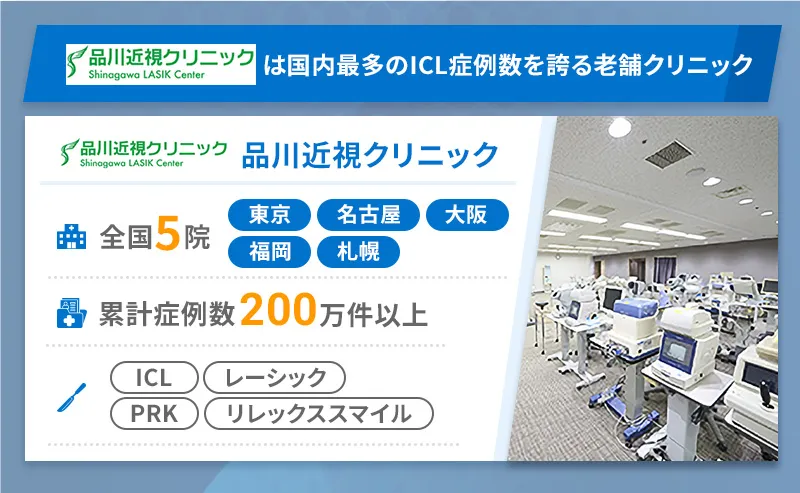 品川近視クリニックのICL・レーシック手術の特徴